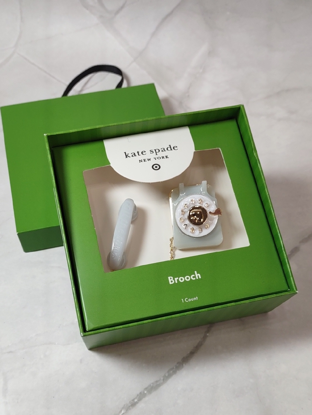 kate spade Retro Telephone Brooch with Gold Accents - Picture 1 of 8